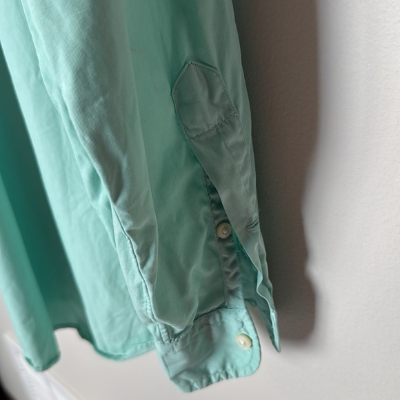 Ralph Lauren Beach Twill 100% Cotton Button Up Light Green Lg Tall and Long - Picture 8 of 13